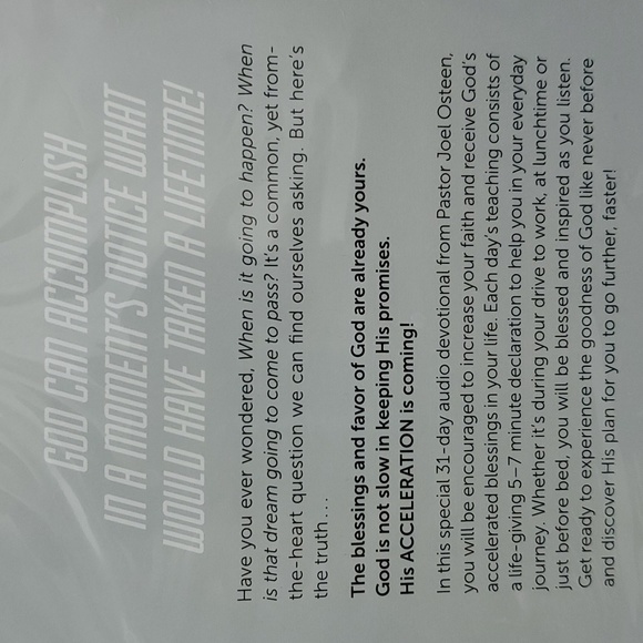 CD: Accelerate - God's Plan to go Further, Faster by Joel Osteen - Picture 4 of 9